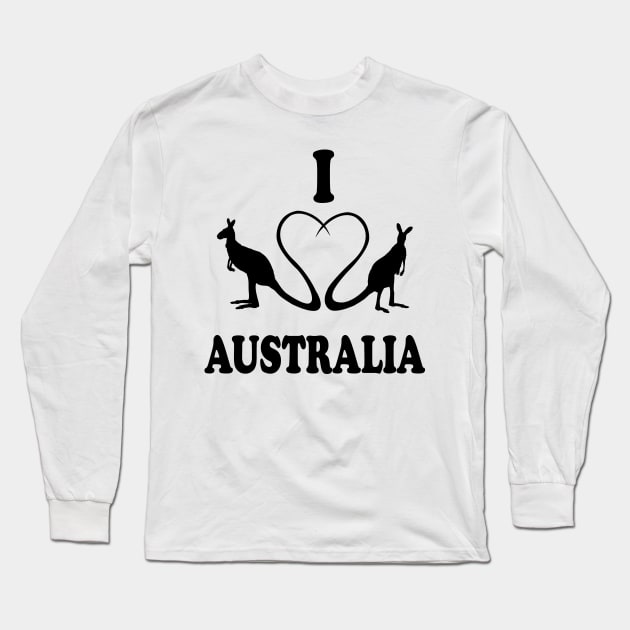 I love Australia Kangaroo Down Under Gift Long Sleeve T-Shirt by MrTeee